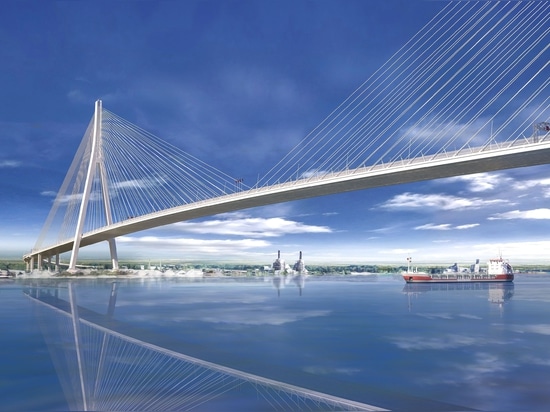 A conceptual drawing of the Gordie Howe International Bridge