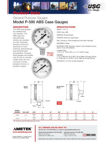 型号P-590 ABS外壳量规