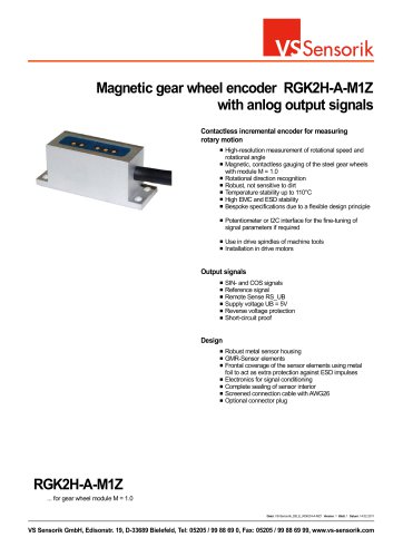 磁齿轮编码器RGK2H-A-M1Z与模拟输出信号