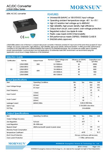 LDE60-20Bxx系列AC-DC变换器