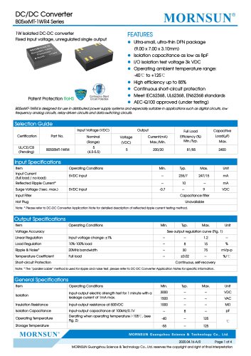 最新芯片SiP DC-DC转换器-微型固定输入R4系列