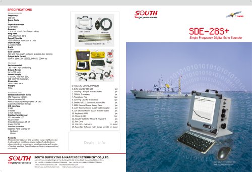 单频数字回声测深仪SOUTH SDE-28S+