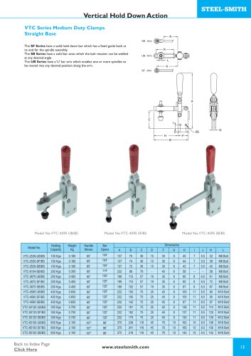 VTC -系列中等负荷夹具-直底座