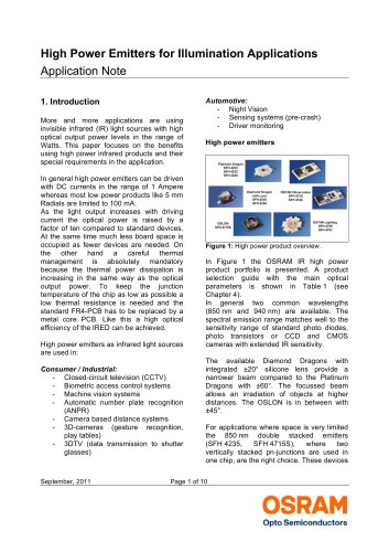 用于照明应用的高功率发射器