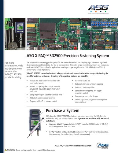 ASG X-PAQTM SD2500精密紧固系统