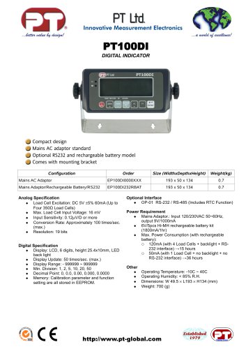 PT100DI值数字指示器