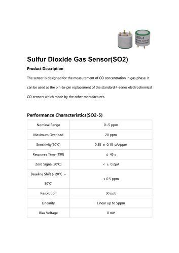电化学SO2气体传感器