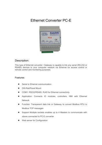 PC-E以太网转换器(RS-232/485 to Ethernet)