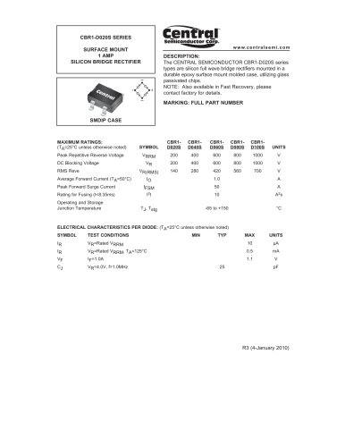 CBR1-D040S表面安装整流器 - 桥梁通用目的