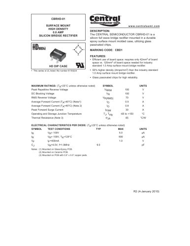 CBRHD-01表面贴装整流器 - 桥梁通用目的