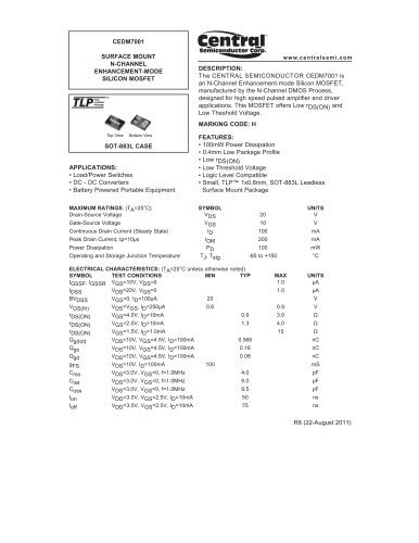 CEDM7001表面安装MOSFET N频道增强模式