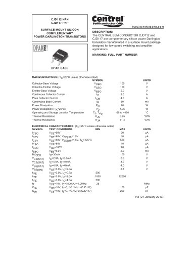 CJD112 Surface Mount Transistor-Bipolar Power NPN Darlington