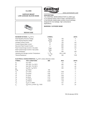 CLL3595表面安装二极管低泄漏单