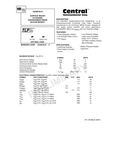 表面安装N沟道增强模式硅MOSFET