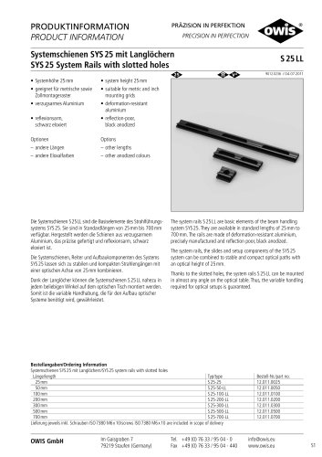 SYS25带槽孔的系统轨