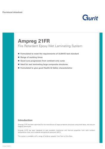 Ampreg 21FR -阻燃环氧湿层压系统(v6)