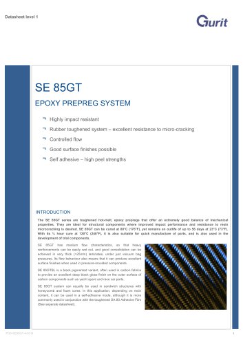 SE 85GT环氧预浸料系统(v4)