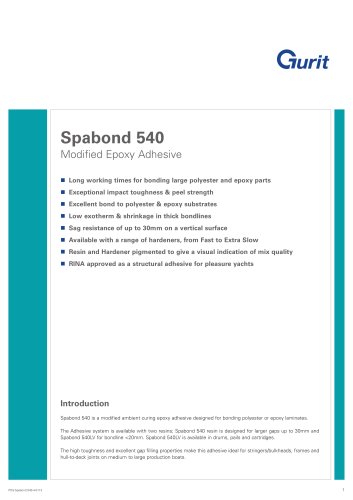 Spabond 540 -改性环氧粘合剂(v4)