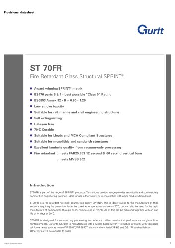 ST 70FR -阻燃玻璃结构SPRINT (v9)