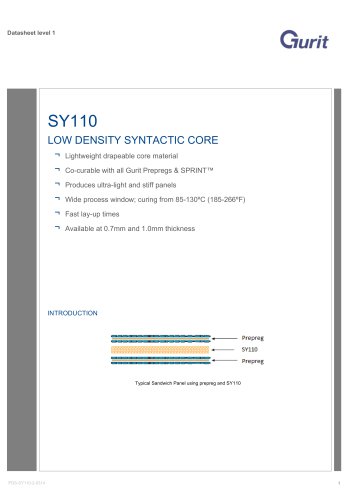 SY110 - LOW DENSITY SYNTACTIC CORE (v2)