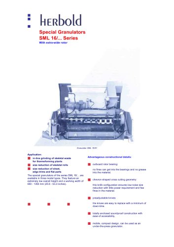 特殊造粒机SML 16/…系列