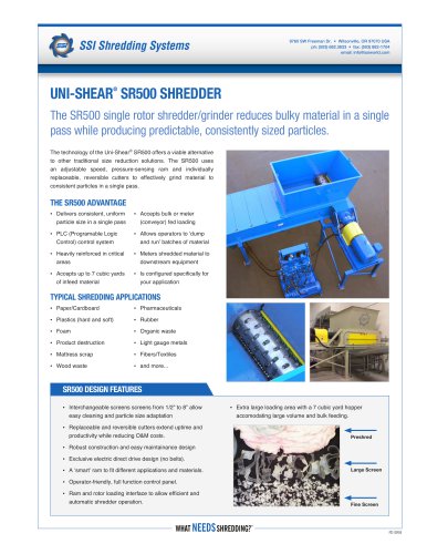 UNI-Shear®SR500单转子碎纸机