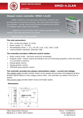 以太网步进电机控制器SMSD - 4.2LAN