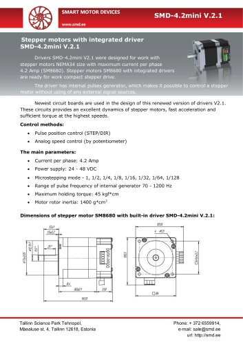 步进电机集成驱动器SMD-4.2mini V.2.1