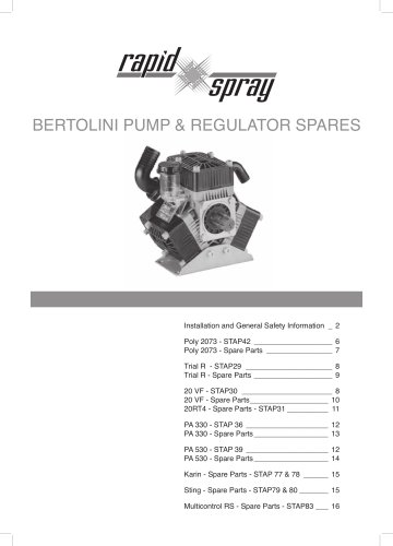 Bertolini泵和调节器备件