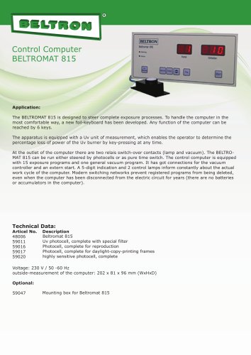 控制计算机- BELTROMAT 815