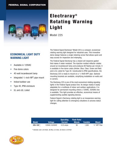 225 Electraray®旋转警告灯