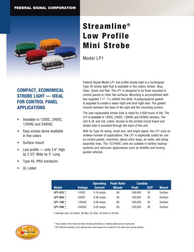 LP1 StreamLine®Low Profile Mini Strobe