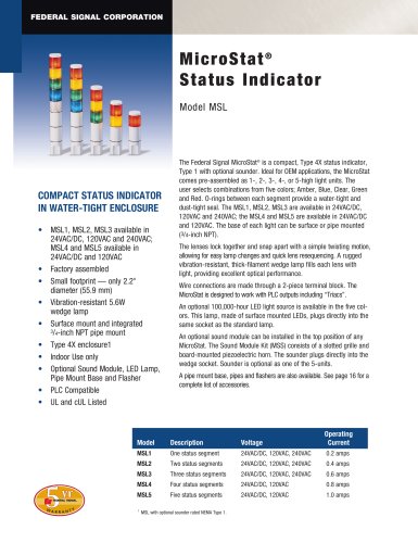 MSL MicroStat®状态指示器